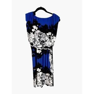 EnFocus Studio Dress Women's Size 6 Elastic Waist with Belted Tie Shirred Gather